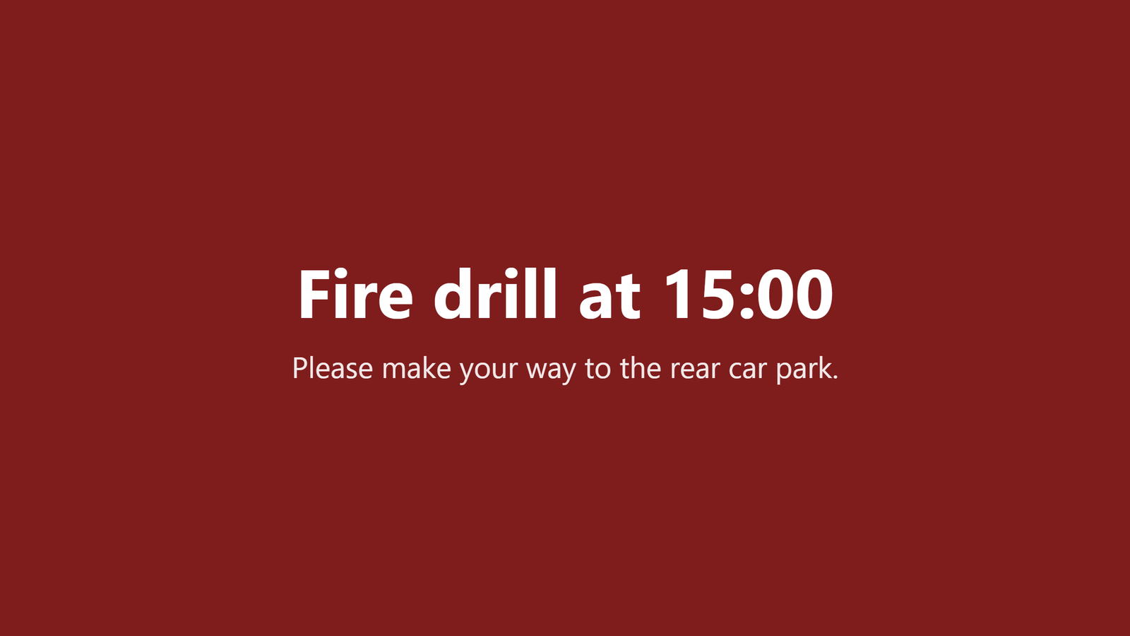 An emergency alert