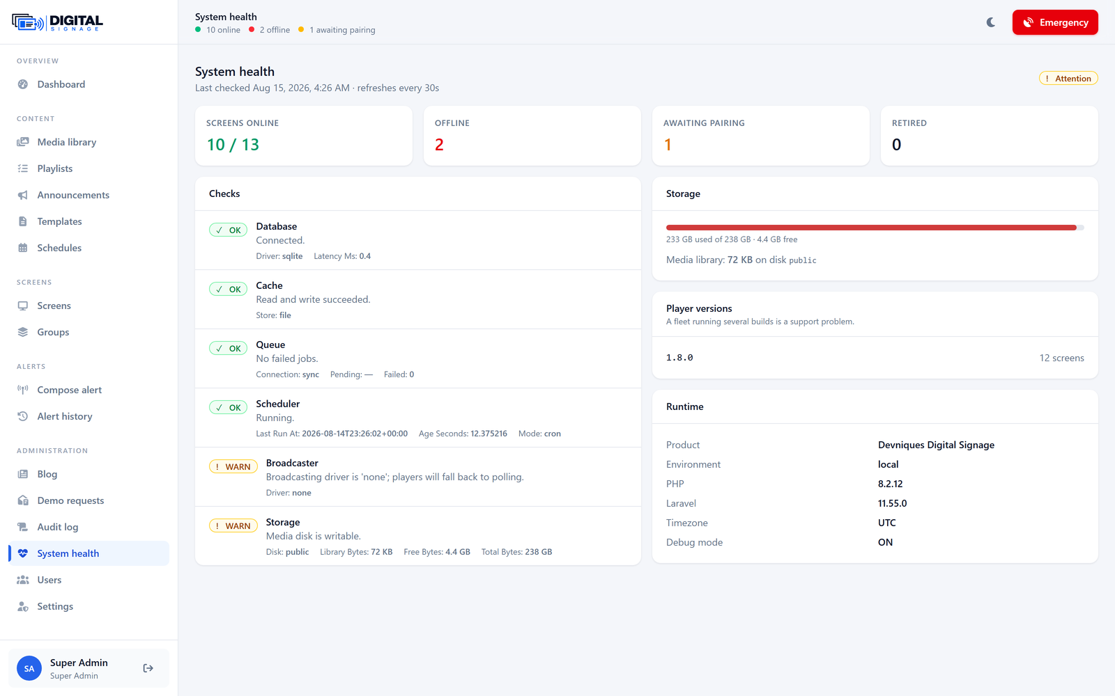 System health